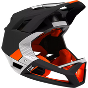 Fox Proframe Full-Face Mountain Bike Helmet, blocked black, right side view.