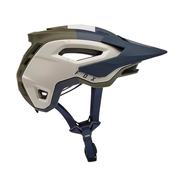Fox Speedframe Pro MIPS Mountain Bike Helmet, Klif olive, profile view.