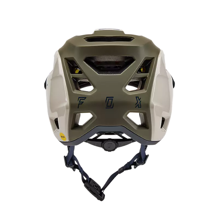 Fox Speedframe Pro MIPS Mountain Bike Helmet, Klif olive, back view.