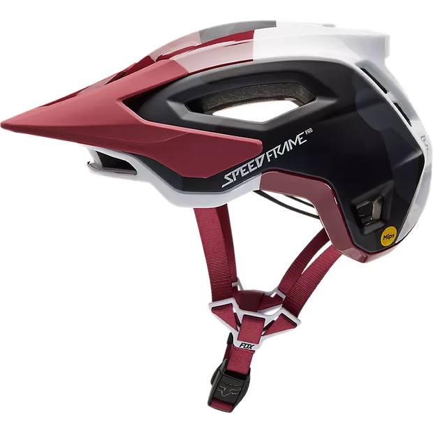 Fox Speedframe Pro MIPS Mountain Bike Helmet, black camo, profile view.