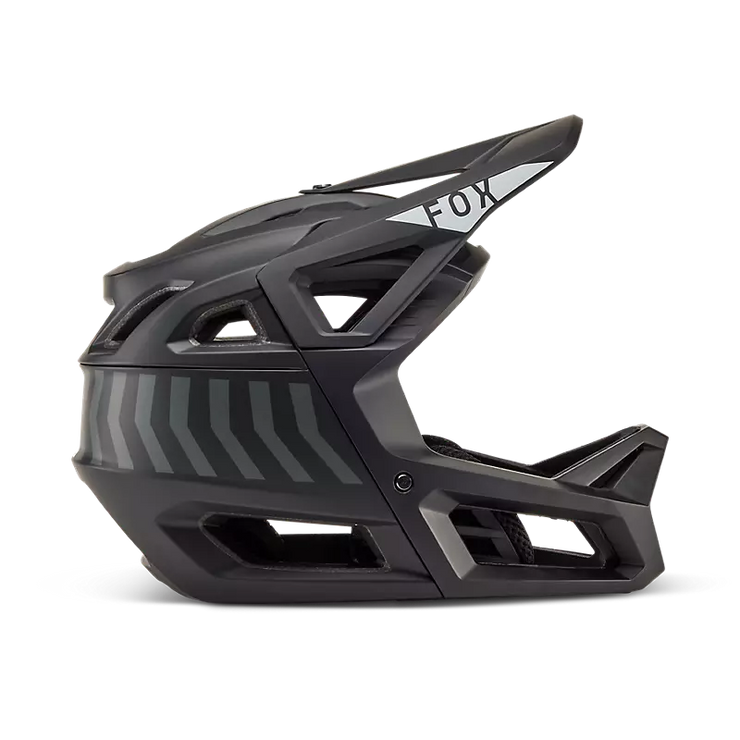 Fox Proframe Full-Face Mountain Bike Helmet, nace black, profile view.