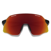 Smith Vert PivLock Sunglasses, black + ChromaPop Red Lenses, front view.