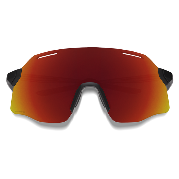 Smith Vert PivLock Sunglasses, black + ChromaPop Red Lenses, front view.