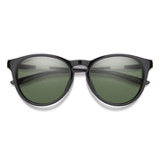 Smith Wander Sunglasses - Black + ChromaPop Polarized Gray Green Lens, Front View