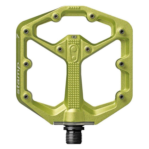 Crankbrothers Stamp 7 Flat Pedal, Green, Full View