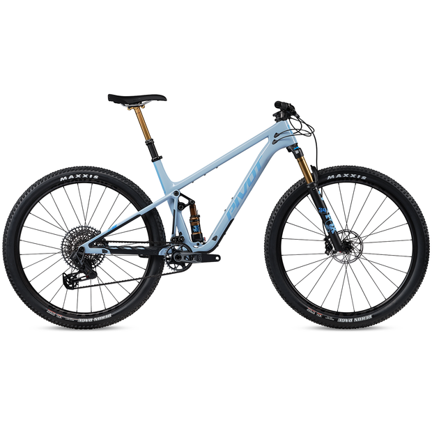 2025 Pivot Mach 4 SL Pro X0 AXS, Carbon Wheels, Ice Blue, Full View