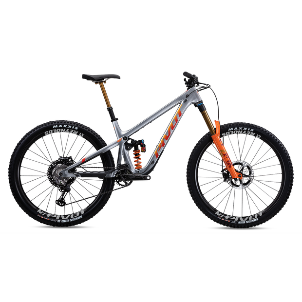 2023 Pivot Firebird PRO X0 Eagle Transmission — Air, 29, silver sunset, full view.