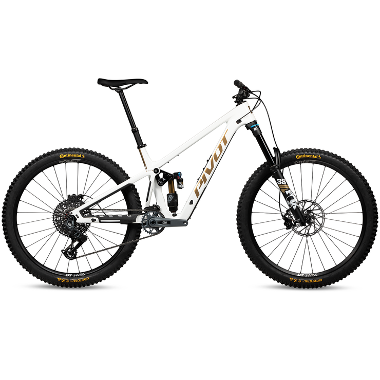 Pivot Firebird V5 Ride GX Eagle Alloy 29, white gold, full view.