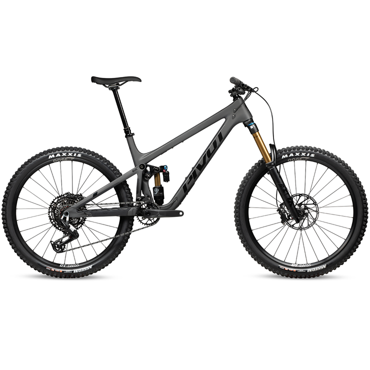 2024 Pivot Mach 6 Brunch Ride 70/90 — Alloy Wheels, stealth, full view.
