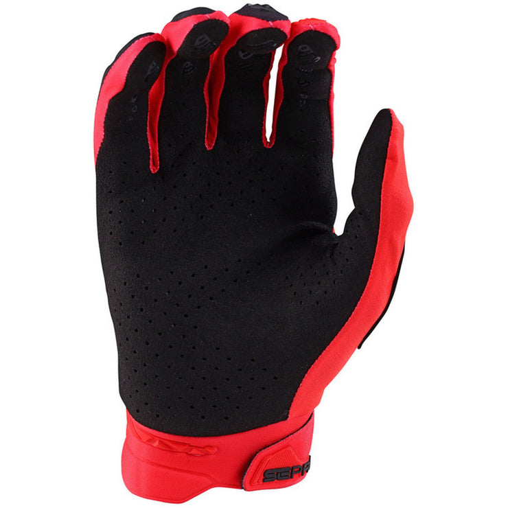 Troy Lee Designs SE Pro Glove, glo red, finger view.