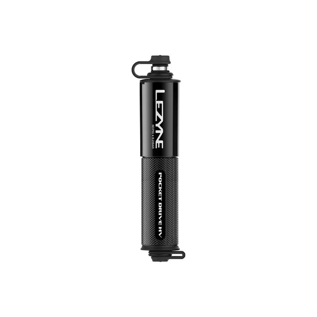 Lezyne Pocket Drive HV — Loaded, black, full view just pump.