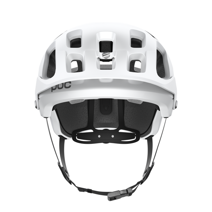 POC Tectal Mountain Bike Helmet, white, front view.