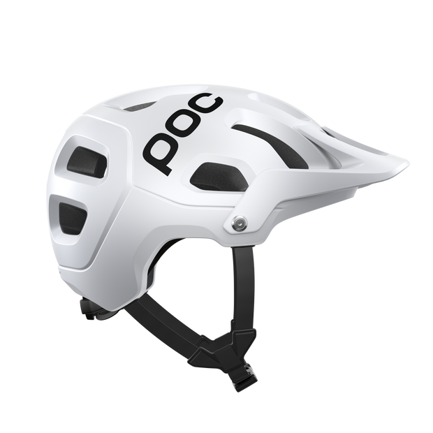POC Tectal Mountain Bike Helmet, white, profile view.
