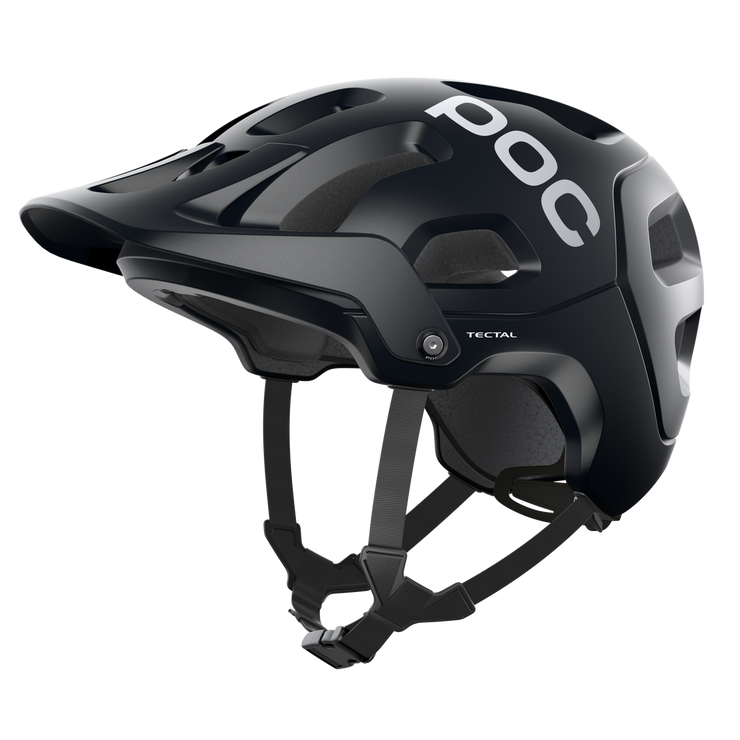 POC Tectal Mountain Bike Helmet, black, full view.