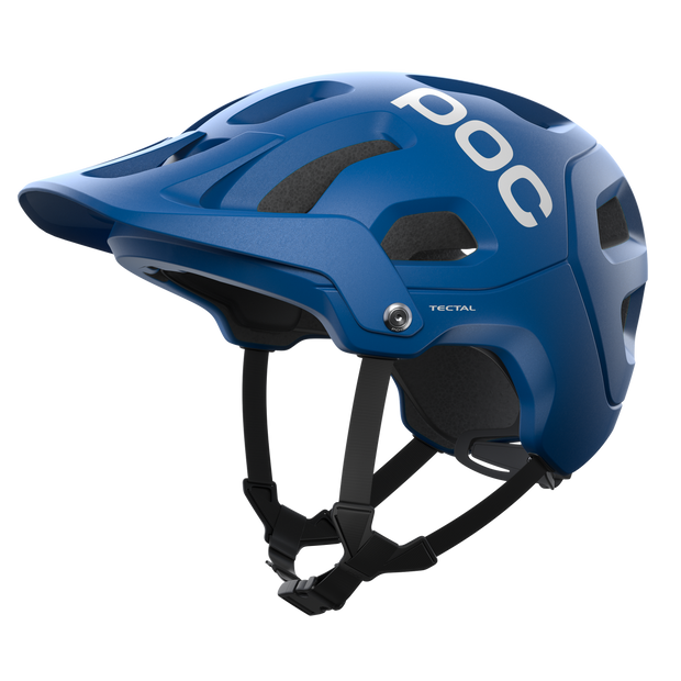POC Tectal Mountain Bike Helmet, blue, full view.