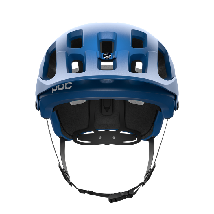 POC Tectal Mountain Bike Helmet, blue, front view.
