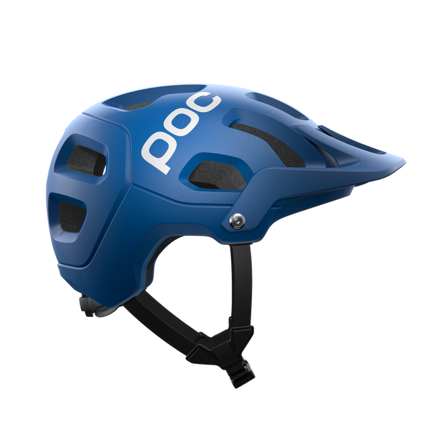 POC Tectal Mountain Bike Helmet, blue, profile view.
