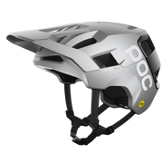 POC Kortal Race MIPS Mountain Bike Helmet, Silver / Uranium Black Matte, full view.