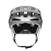 POC Kortal Race MIPS Mountain Bike Helmet, Silver / Uranium Black Matte, front view.