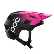POC Kortal Race MIPS Mountain Bike Helmet, Fluorescent Pink/Uranium Black Matte, side view.
