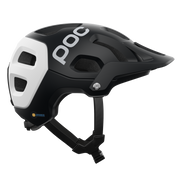 POC Tectal Race MIPS Mountain Bike Helmet, uranium black / hydrogen white, profile view.