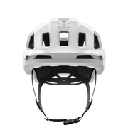 POC Axion Race MIPS Mountain Bike Helmet, hydrogen white / uranium black, front view.