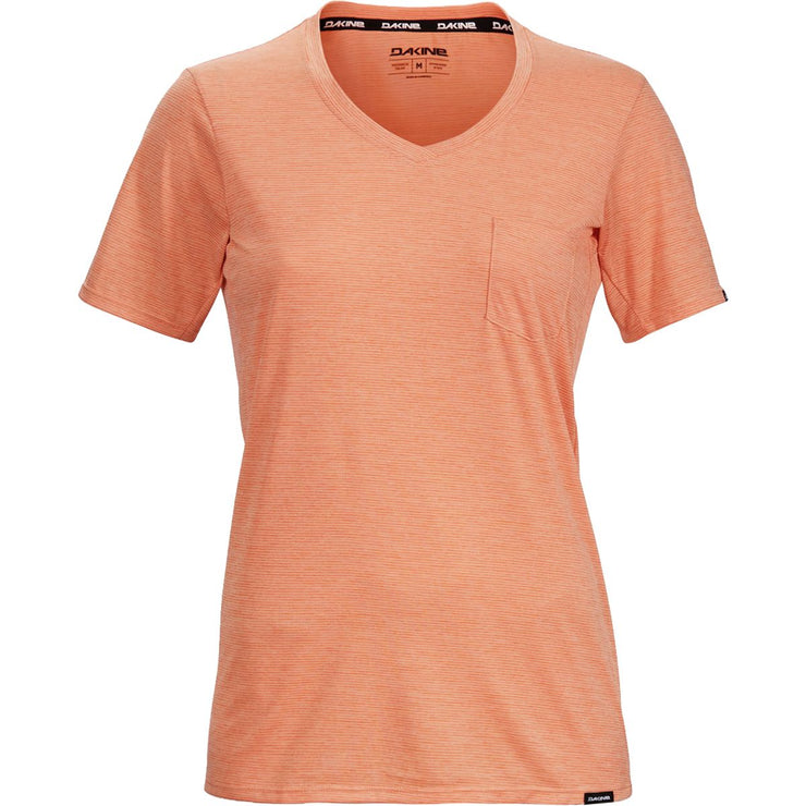 Dakine Women's Cadence Short Sleeve Jersey, papaya, front view.