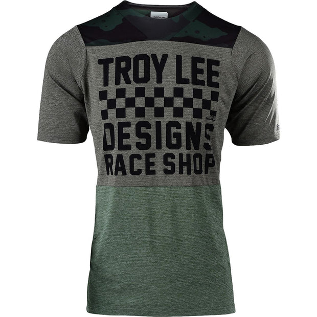 Troy Lee Designs Skyline Short Sleeve Jersey, checkered camo, full view.