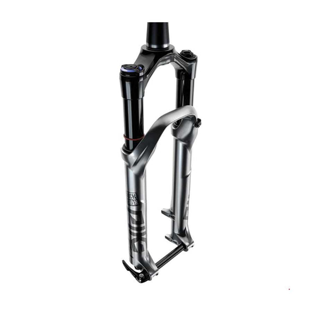 RockShox Pike DJ A4 Mountain Bike Fork, silver, full view.