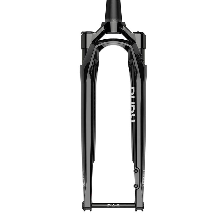 RockShox Rudy Ultimate 700c Gravel Bike Fork, black, full view.