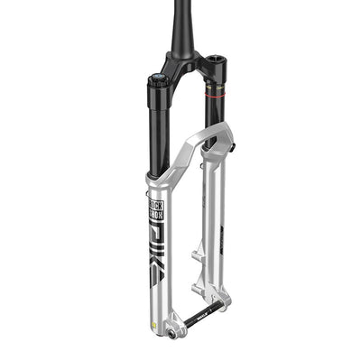 RockShox Pike Ultimate RC2 C1 Mountain Bike Fork, silver, full view.