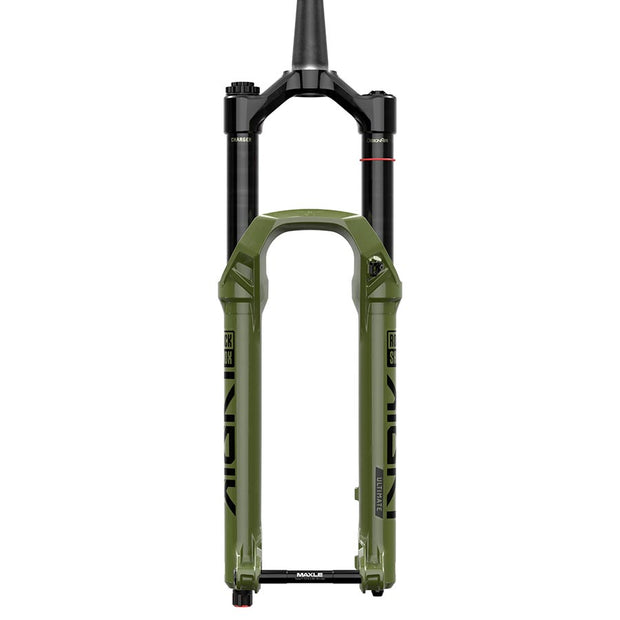 RockShox Lyrik Ultimate Charger 3.1 RC2 Suspension Fork - 27.5”, 160mm, 15x110mm, Green, 44mm Offset, D2, head-on view.