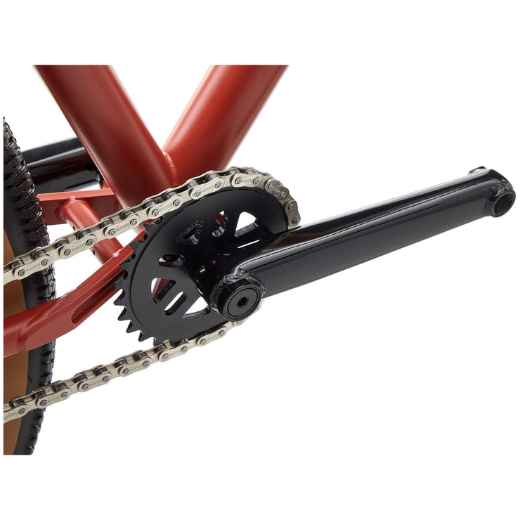 Kona 36e Shonky, Red, crank set view.