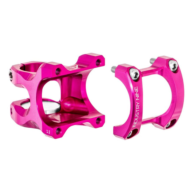 Industry Nine A35 32mm 9° Mountain Bike Stem, pink, full view.