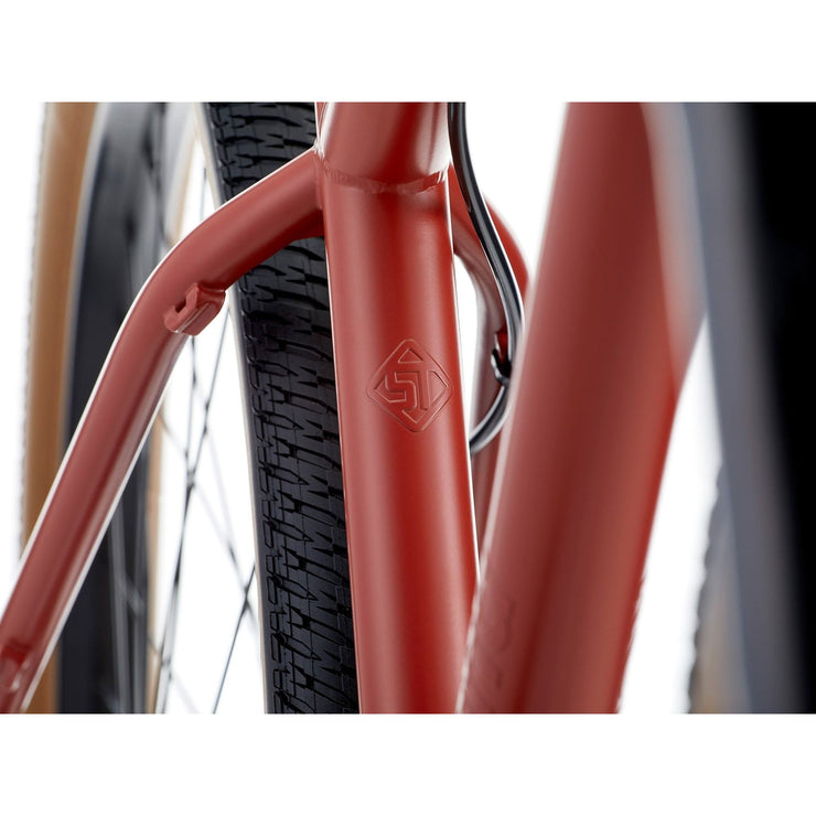 Kona 36e Shonky, Red, seat tube view.