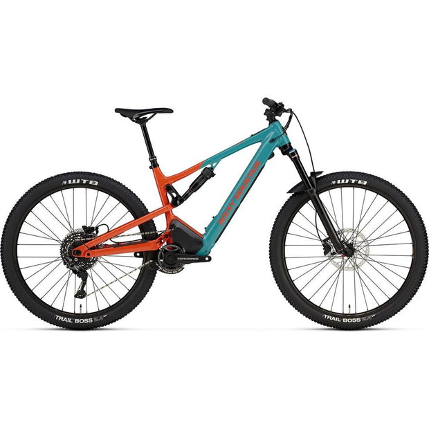 2023 Rocky Mountain Instinct Powerplay A10, orange / blue, full view.