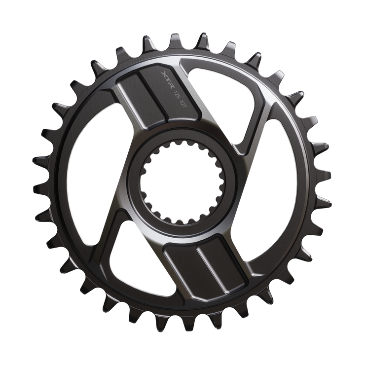 Shimano SM-CRM96 XTR Enduro Di2 32t Chainring, full view.
