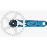 RaceFace Atlas Crankset, blue, inner crank arm view.