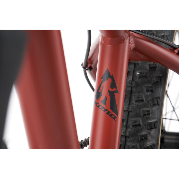 2023 Kona Honzo 20, red, logo view. 