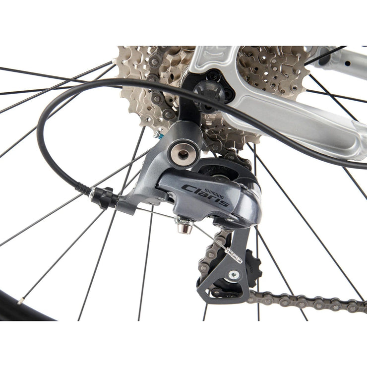 2023 Kona Rove AL 650, silver, rear derailleur view.