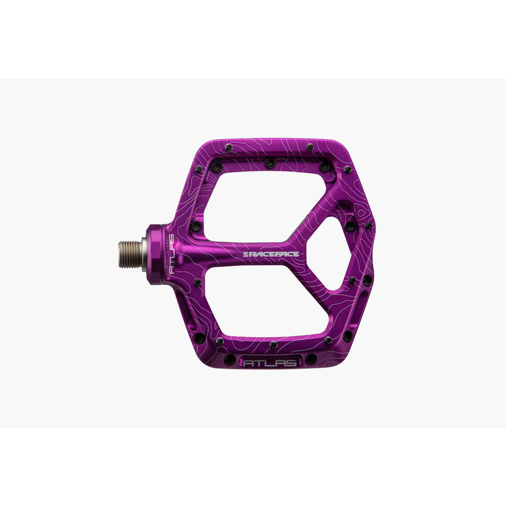 RaceFace Atlas Platform Pedal, purple, top view.