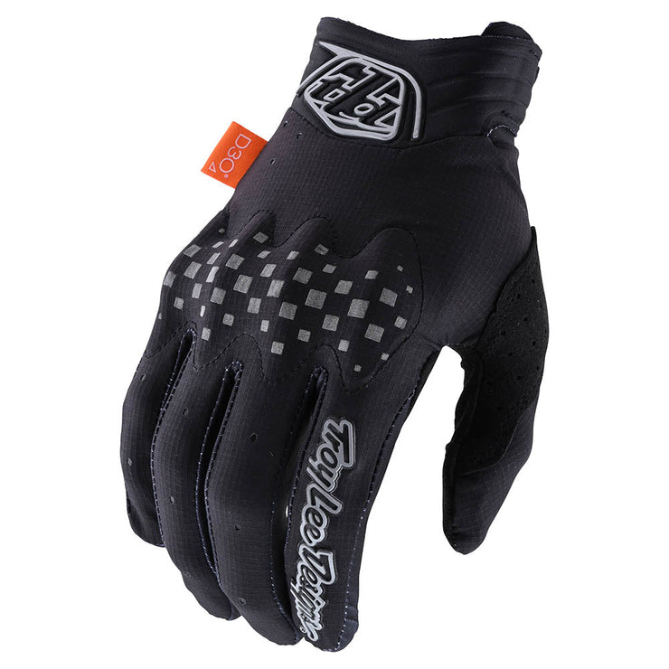Troy Lee Designs Gambit Glove, solid black, finger view.