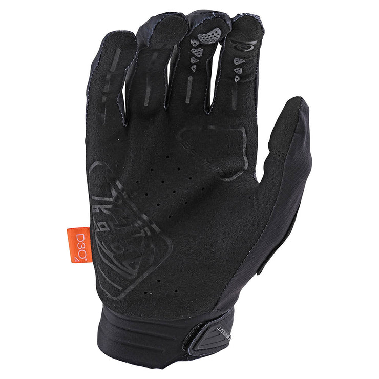 Troy Lee Designs Gambit Glove, solid black, palm view.