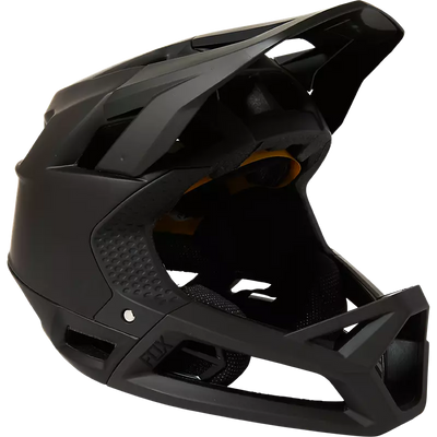 Fox Proframe Full-Face Mountain Bike Helmet, matte black, full view.
