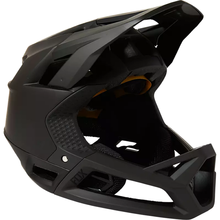 Fox Proframe Full-Face Mountain Bike Helmet, matte black, full view.