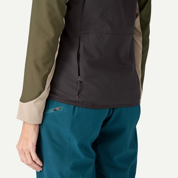 Patagonia Women's Trail Craft Vest, black, pocket view on model.