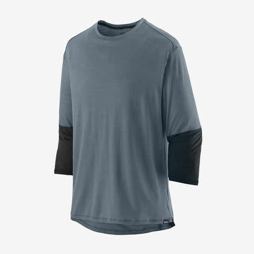 Patagonia Merino 3/4 Sleeve Bike Jersey, plume grey, full view.