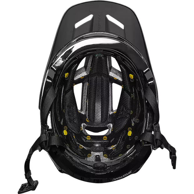 Fox Speedframe Pro MIPS Mountain Bike Helmet, black, inside view.