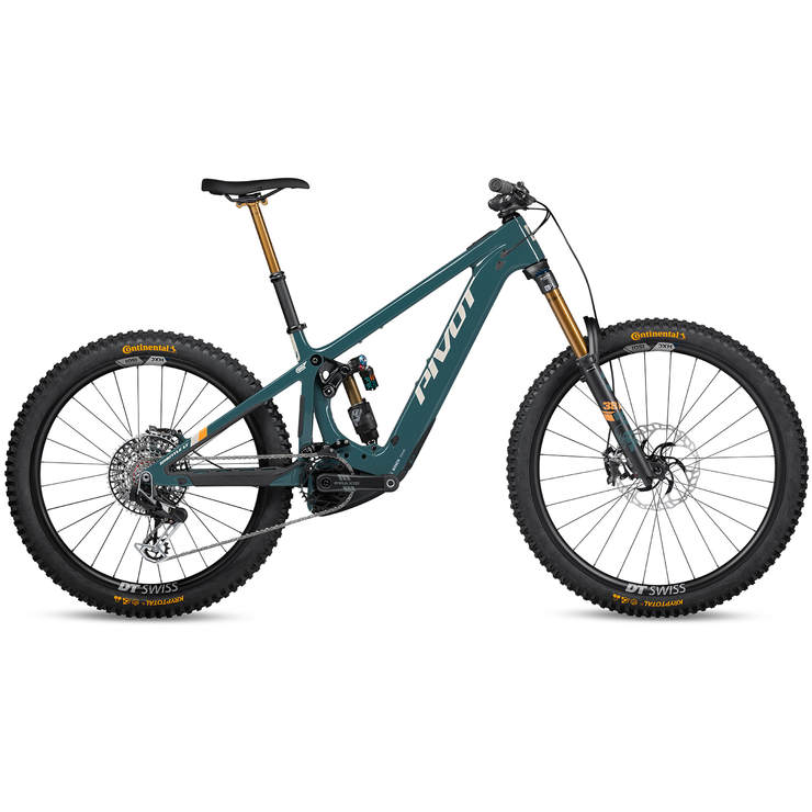 2025 Pivot Shuttle LT Team XX w/Mixed Carbon Wheels, mjave willow green, full view.