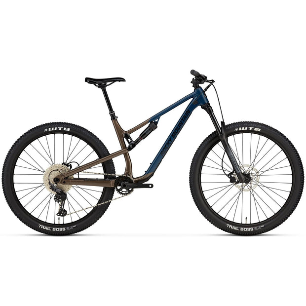 2023 Rocky Mountain Instinct A10, blue / brown, full view. 